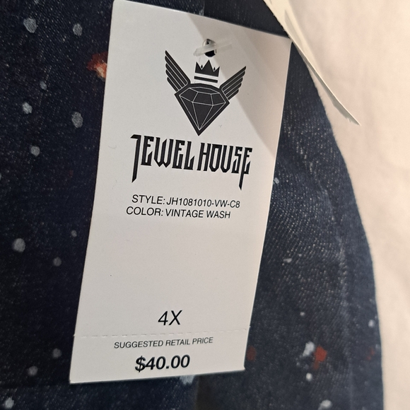 Jewel House Frosted Denim Jean Jacket 4X Paint Splatter Brand New With Tags - Picture 8 of 14